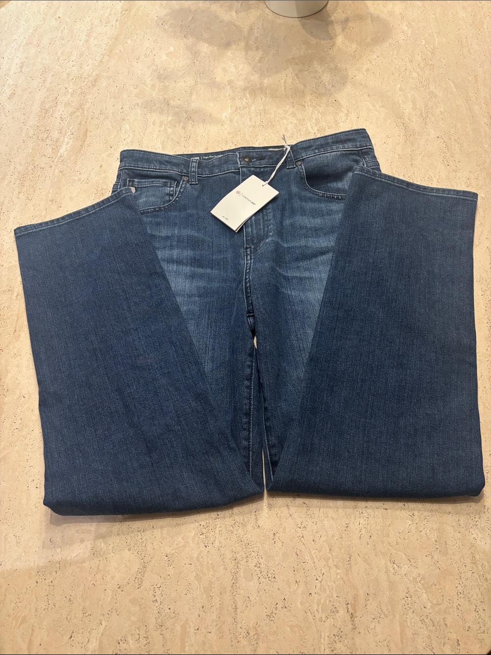 AG Classic High-Rise Straight-Leg Jeans in Dark Indigo